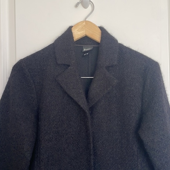 Eileen Fisher Women’s Wool Swing Coat Black M - Picture 2 of 8